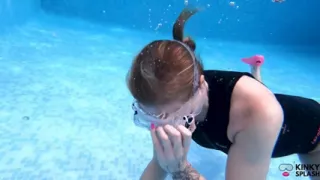 Underwater Wetsuit & Mask Fetish Filling, Bubbles & Breath Control