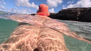 Naked MILF Swimming with Anal Plug Underwater