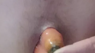 Ass fuck with two carrots