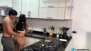 My stepsister learns to ride on my huge cock