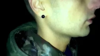 Outdoor Night Walking with Face Covered by Cum and Cum Tasting