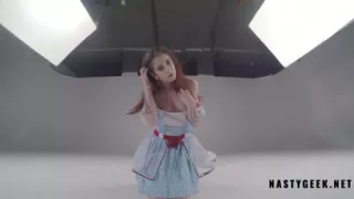 Horny Alice in the wonderland get striptease and squirt in cam