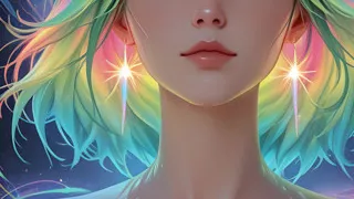 Cosmic Neon Beauty Portrait with Luminous Eyes Dreamlike Fantasy Ai Art Slideshow