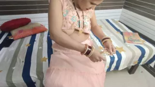 Pooja Bhabhi is having sex with her husband's friend in her room and taking his thick dick in her pussy.