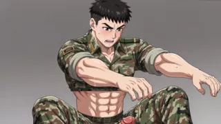 The movement of the big cock soldier