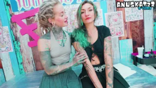 Inking Turns Threesome: Tattooed Artist Fucks Best Friend's Tight Ass While Tattooing & Sprays Cum on New Ink