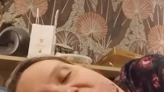 She Sucks and Smears Her Young Lover's Sperm in a Selfie