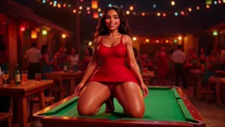 Hot Slim Favelada With Big Ass Dances Wildly At Pagode Gets Naked On Table Then Squats To Pee In Dark Alley