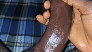 BBC twink jerks off and shoots a huge cumload