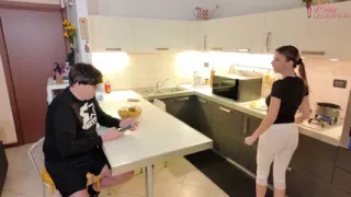 Stepmom Cooks in White Leggings Catches Stepson's Friend Secretly Taking Pictures of Her