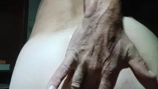 Solo masturbation with fingers assist