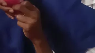 Black Student Slut Play with Pussy and Sucks Pink Vibrator in