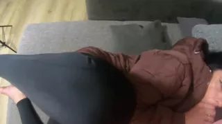 Pee, Cum & Downjacket Obsession Blowjob, Golden Shower & Wet Fetish Play