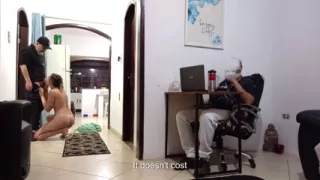 While the husband is at work, the wife receives the delivery man.