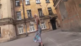 A Blonde Hottie Flashes and Pisses on the Street Before Going DP Threesome with Two Horny Hunks