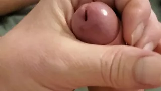 Foreskin teasing wanking till my spunk flys out