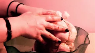 Meat massage meat on spit meat in my mouth