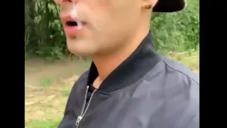 Walking Outdoor with Cum on Face - Cum Walk and Jerk off with Covered Face