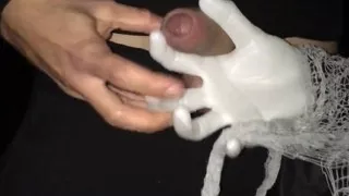 Spooky Night Outdoor - Massive Cumshot on a Monster