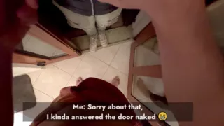 Dick Flash for Delivery Girl She Grabs It!