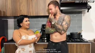 My stepsister can't cook and I feed her my dick - Naty Delgado & Brian Evansx