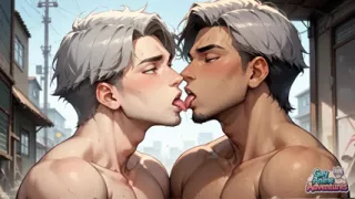 Gray-haired Muscle's Industrial Cum Show: Fantastic XXX with Naked Gay Men!