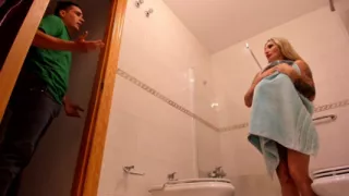 My Stepmom Is Taking A Shower And She Catches Me Looking, But She Doesn't Get Mad