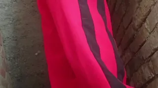 The native boy drained the water from his penis