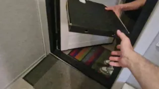 The pizza delivery guy sucked the customer's cock at the doorstep, which was a bonus for eating the cum for being late.