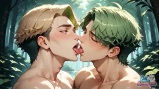 Green-haired Forest Muscles: Gay Cum Shot