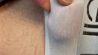 Frenulum Orgasm and Cum by Rubbing My Dick Through My Briefs