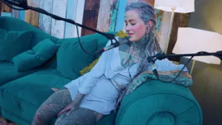 I talk about F - Fear - ASMR podcast SFW talking goth skinny girl dreadlocks tattoo model inked girl