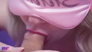 Gentle ASMR blowjob close-up cum in mouth