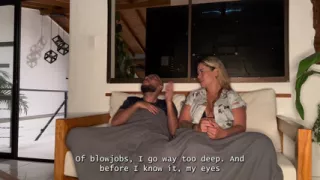 My horny brother-in-law is staying over, so I decide to ride his big, hairless cock with my MILF pussy until it's full of cum!