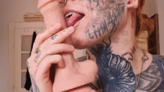 Blowjob on a Realistic Dildo