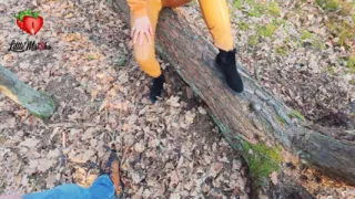 A skinny, sweet redhead I met by chance in the woods milked my balls and cock dry. She also licked my asshole in the process.