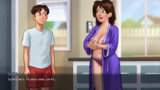 Stepmom can't get enough of fucking her favorite tenant all day long - summertime saga