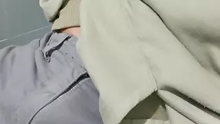 In the public restroom