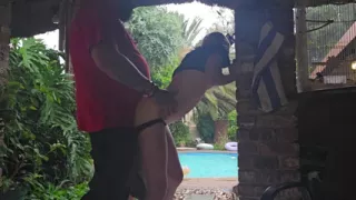 18 Year Old Girlfriend Fucked Outdoor During Thunderstorm