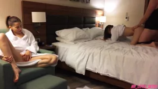 First I Fuck My GF and Then Her Friend - Cum Inside Their Pussies