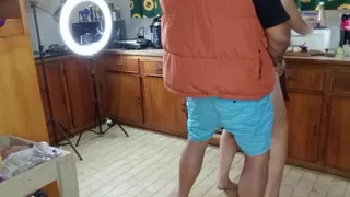 She tried to make salad and then she ate some cock