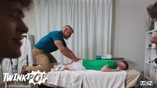 TWINKPOP - Jake Preston's Soccer Injury Gets Healed By Landon Conrad's Hands, Mouth, And Hard Cock