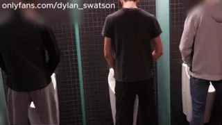 Almost caught... two straight guys blowing each other in the club restroom