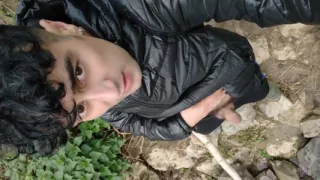 2 Times Walking with Cock Out of Jeans Near River to Piss Into River - Uncut Hairy Cock