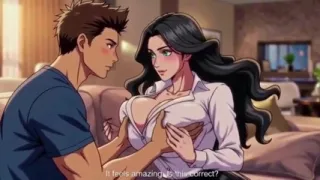 Stepmom teach his stepson how to sequese big natural tits 3D Anime