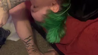 Cute girl Amber green gets face fucked