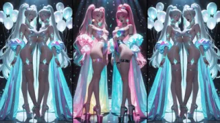 Animes get cum, do cum kissing and swallow