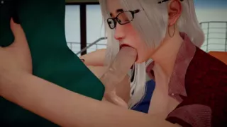 Japanese Stepmom Blowing Young Stepson Hard Cock