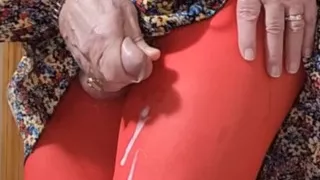 Cd tease, masturbate and cum on my pantyhose and dress.