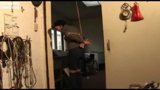 Steffi Dangling on Rope Tightly Ballgagged